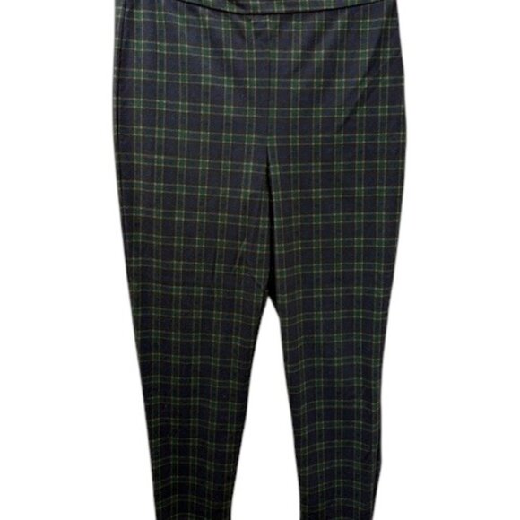 QVC Joan Rivers Medium Pull on Pants Blue Green Check - Picture 12 of 12